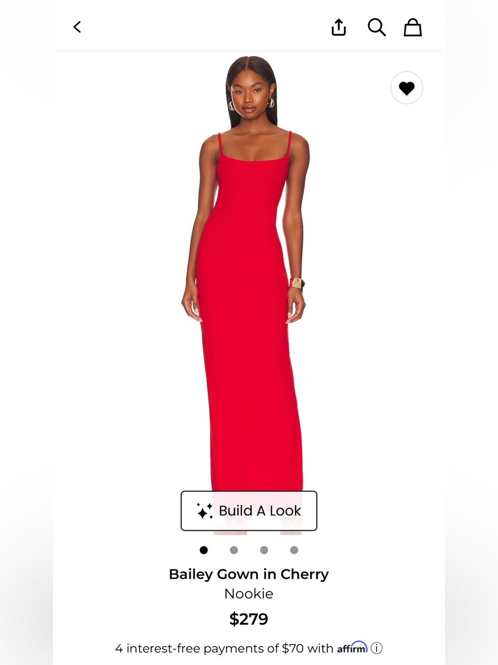 Nookie Bailey Gown in Cherry - Small, Like New!